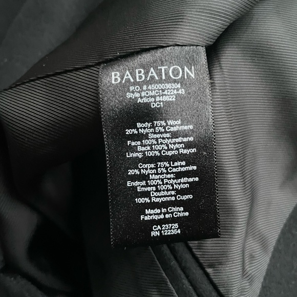 Aritzia Babaton Fred Wool Faux Leather Sleeve Blazer Jacket Black Size 8 - Picture 6 of 7